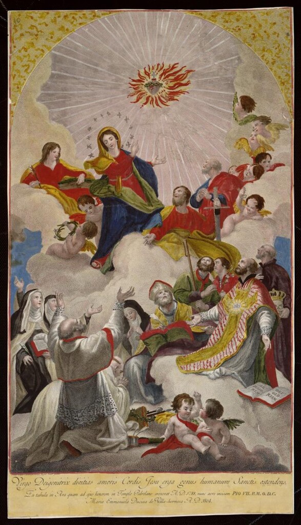 Miniatura de Adoración al Sagrado Corazón de Jesús