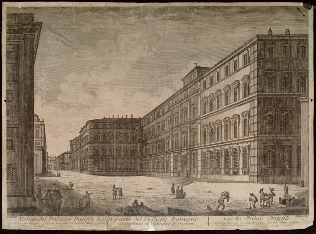 Miniatura de El palacio Doria Panfili desde el Colegio Romano, Roma