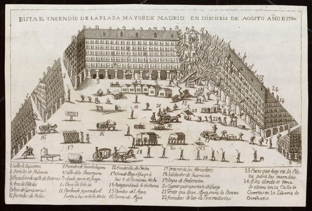 Miniatura de Vista del incendio de la Plaza Mayor de Madrid