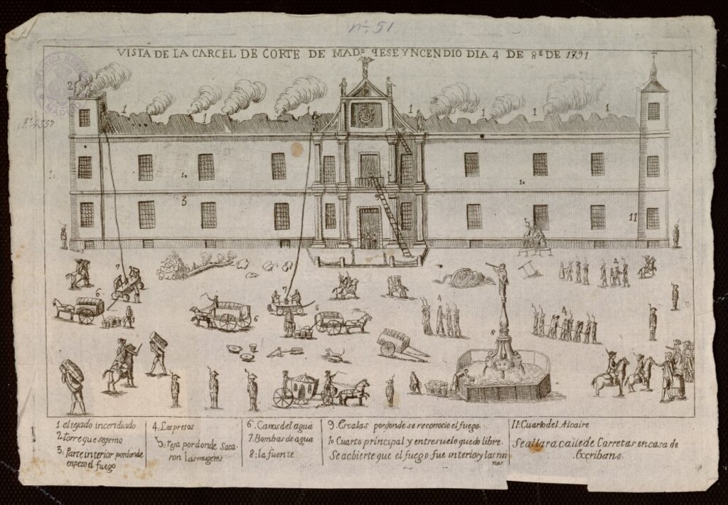 Miniatura de Incendio de la Cárcel de Corte. Madrid