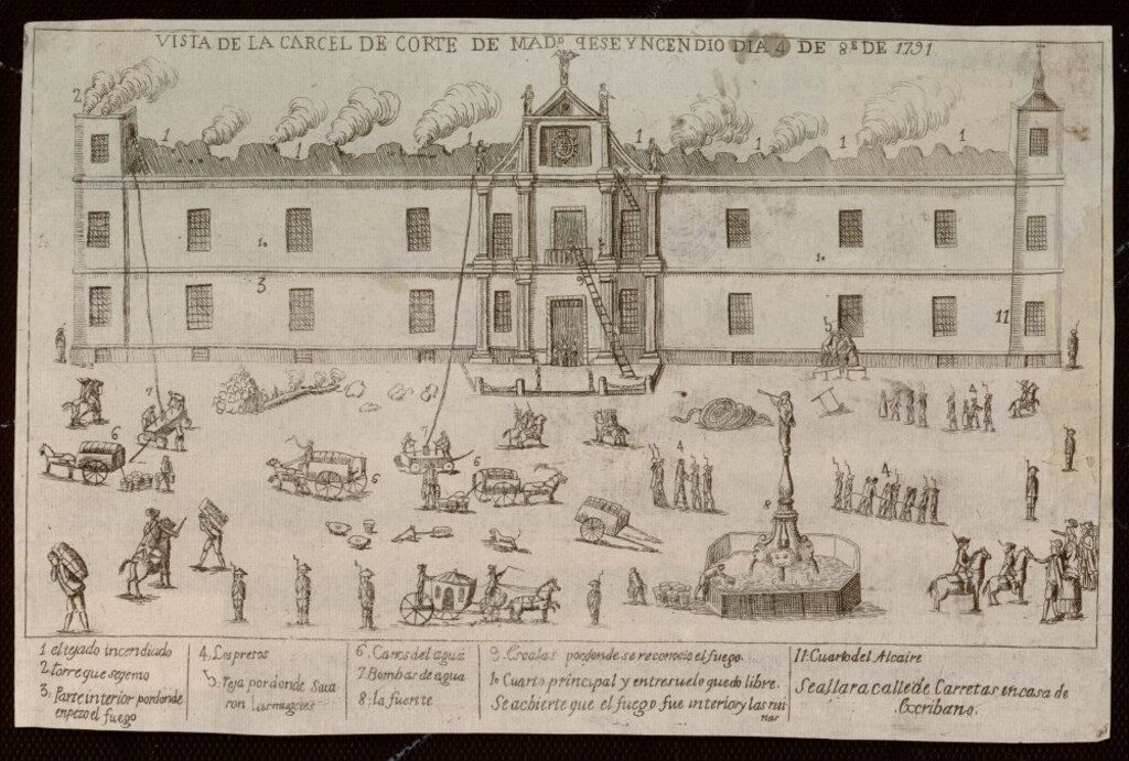 Miniatura de Incendio de la Cárcel de Corte. Madrid