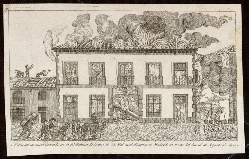 Miniatura de Incendio de la Real Fábrica de Coches de Madrid