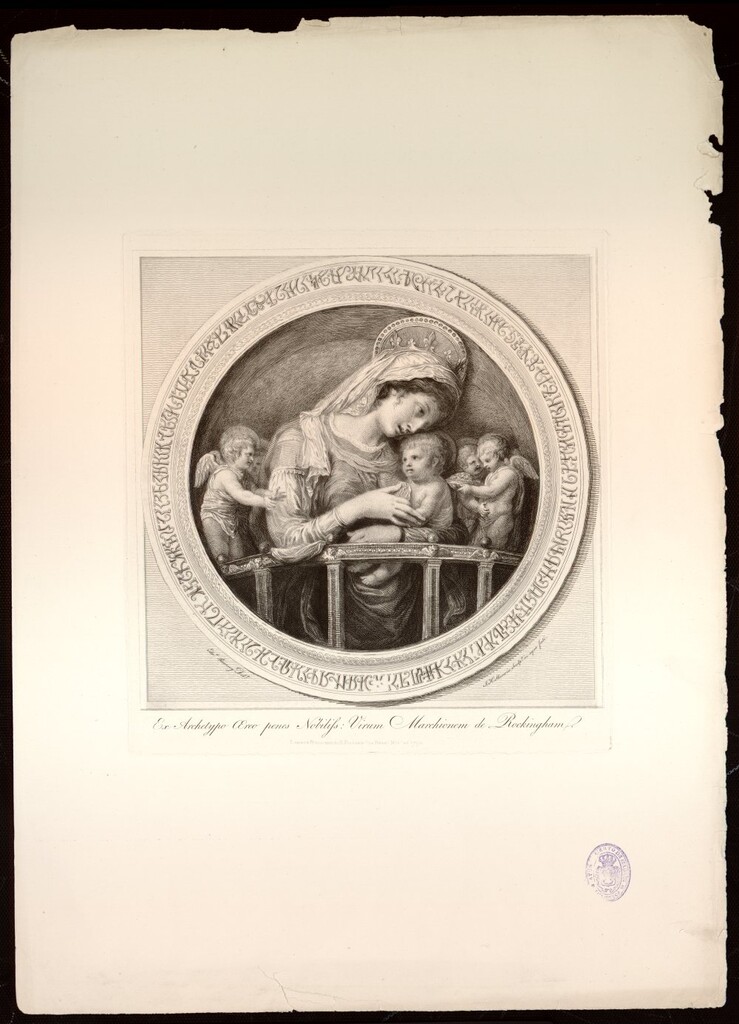 Miniatura de Nuestra Señora con el Niño Jesús y ángeles