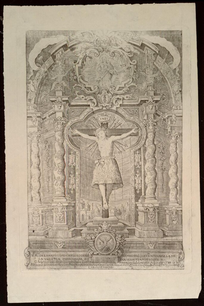 Miniatura de Retablo del Cristo de los Remedios de la iglesia parroquialde San Sebastián de los Reyes
