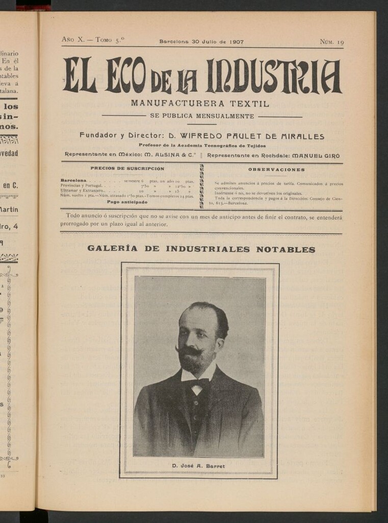 Miniatura de El Eco de la Industria de julio de 1907
