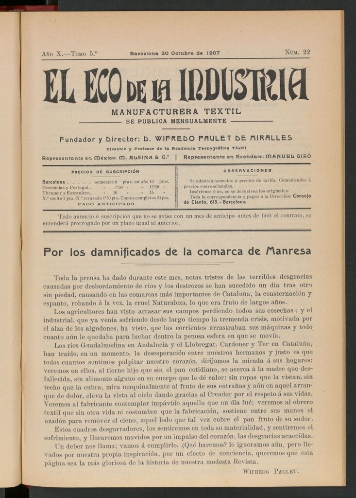 Miniatura de El Eco de la Industria de octubre de 1907
