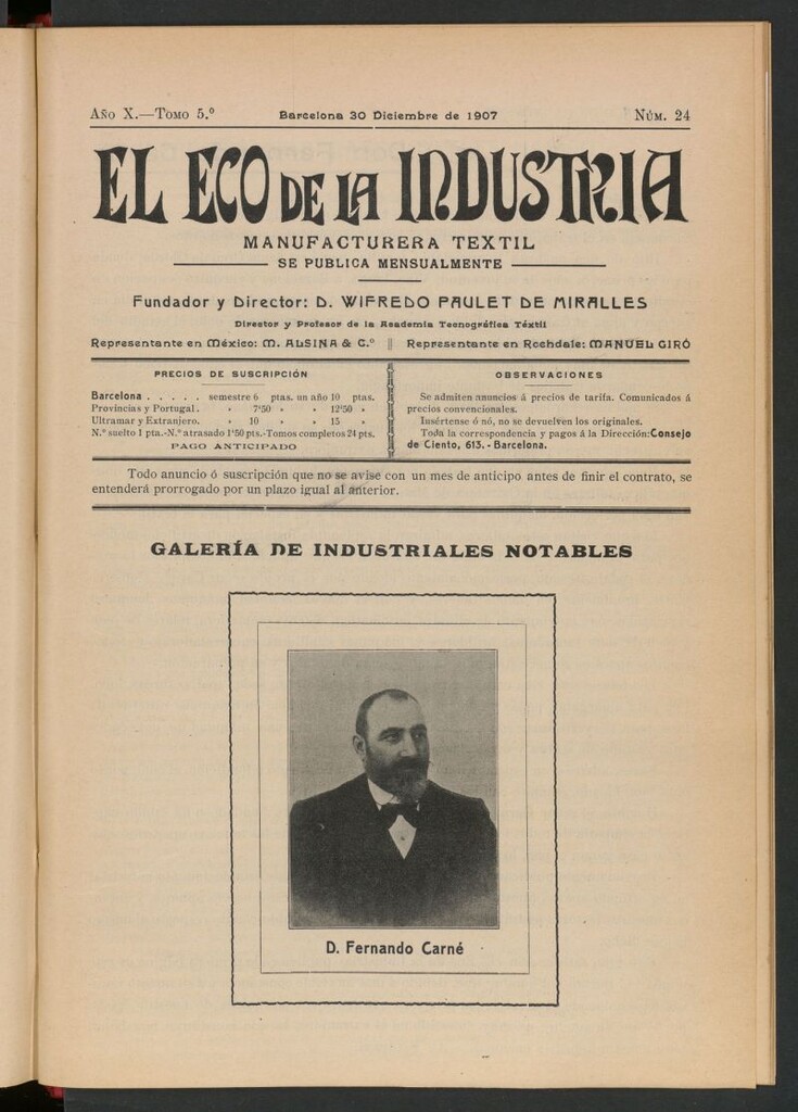 Miniatura de El Eco de la Industria de diciembre de 1907