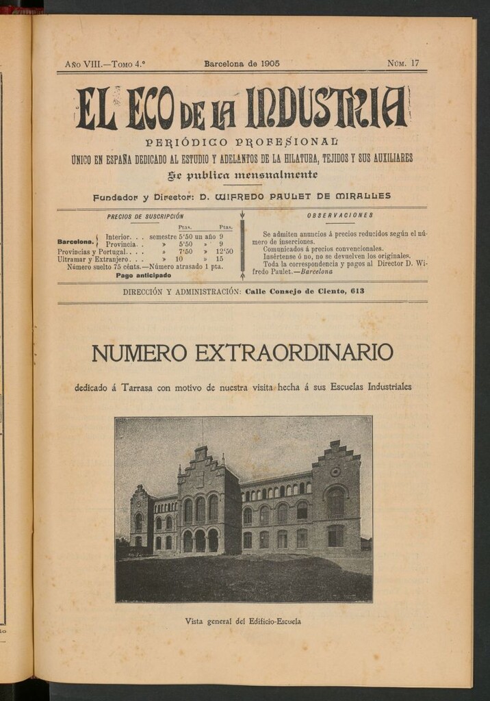 Miniatura de El Eco de la Industria de mayo de 1905