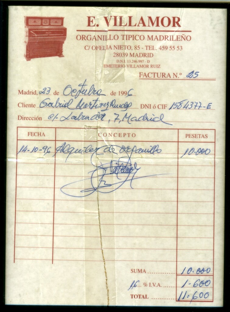 Miniatura de Alquiler de un organillo