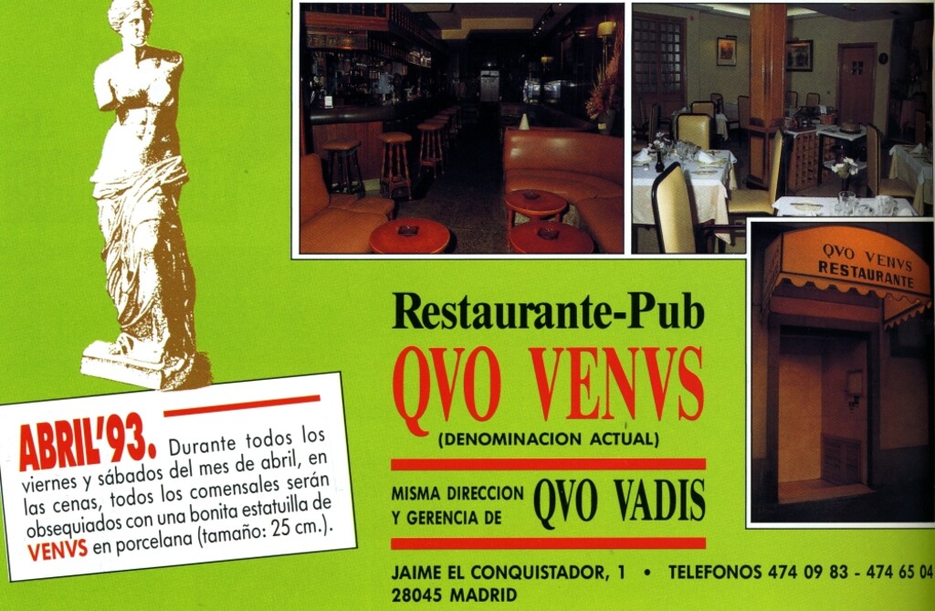 Miniatura de Publicidad del restaurante-pub Quo Venus