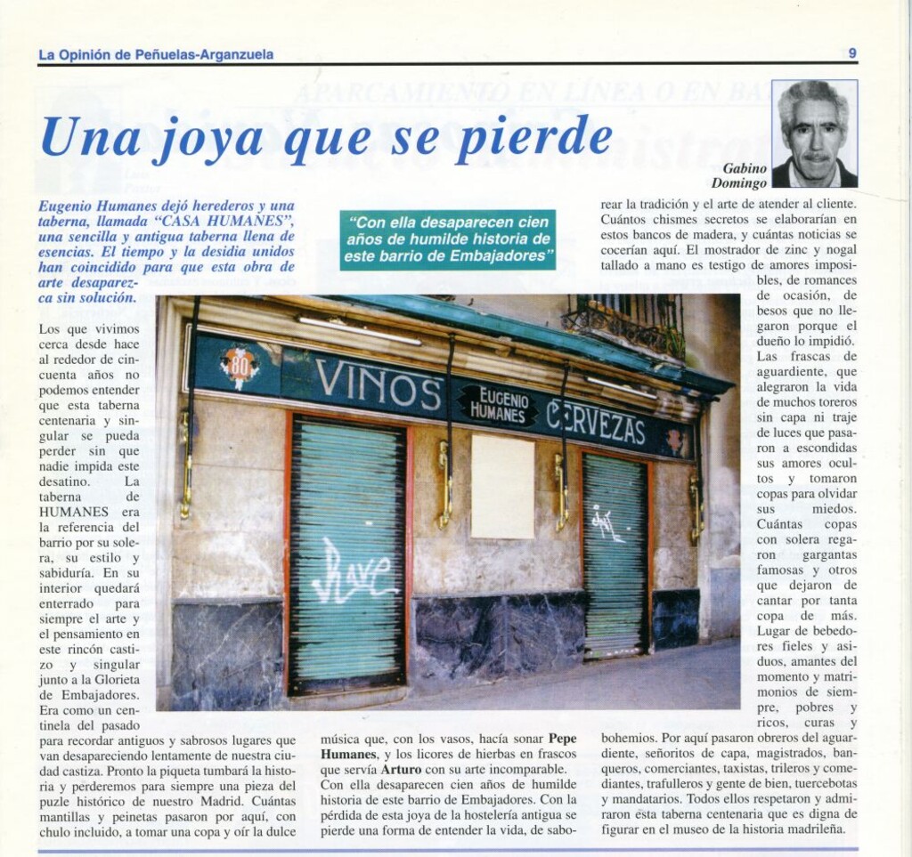 Miniatura de Una joya que se pierde. Taberna de Eugenio Humanes