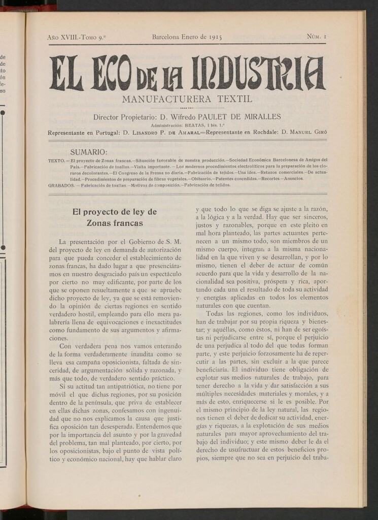 Miniatura de El Eco de la Industria de enero de 1915