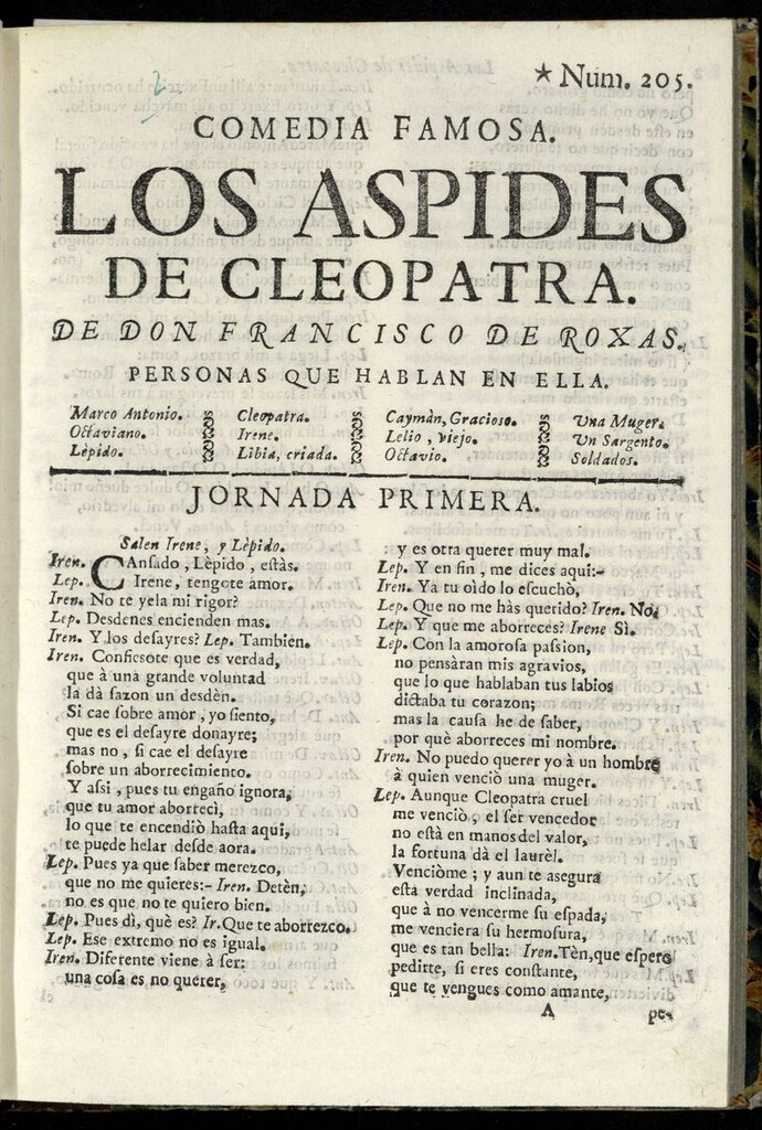 Miniatura de Los Aspides de Cleopatra