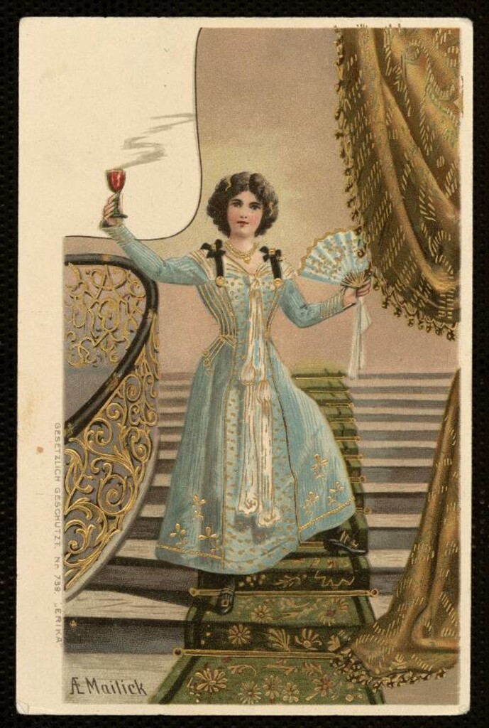 Miniatura de Figura femenina bajando una escalera