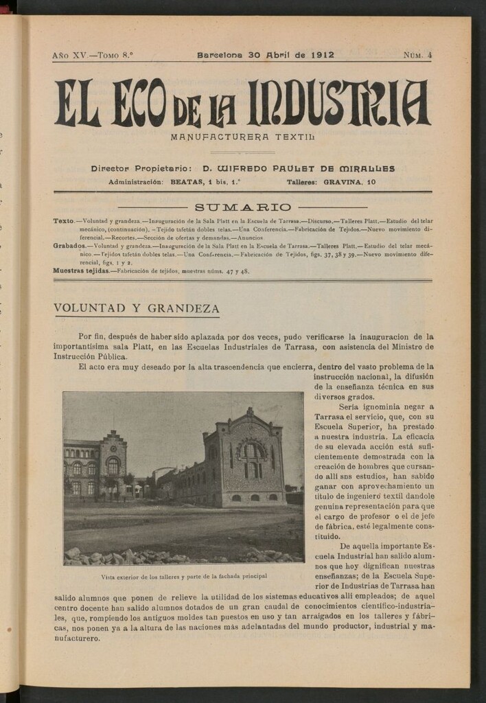 Miniatura de El Eco de la Industria del 30 de abril de 1912