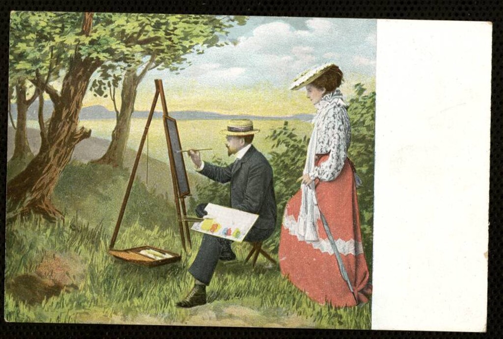 Miniatura de El pintor y la modelo