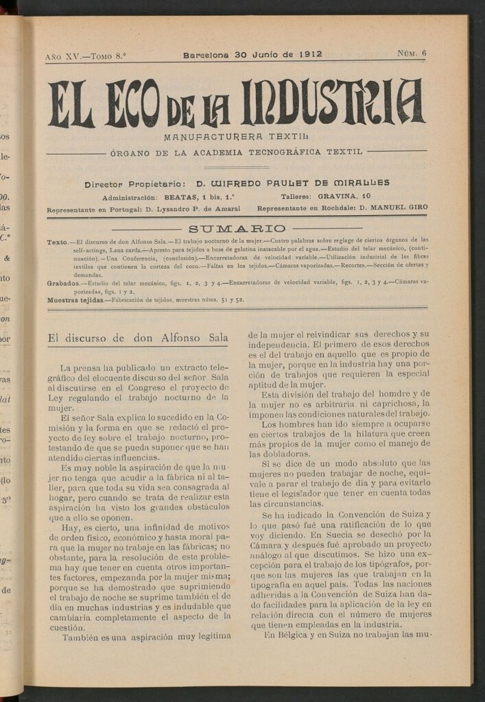 Miniatura de El Eco de la Industria del 30 de junio de 1912