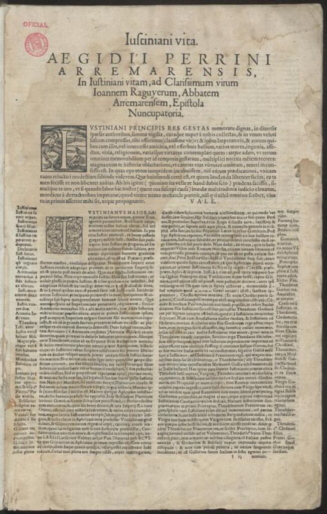 Miniatura de Institutionum, sive Primorum totius iurisprudentiæ libri quatuor dn Iustiniani ... iussuque compositi