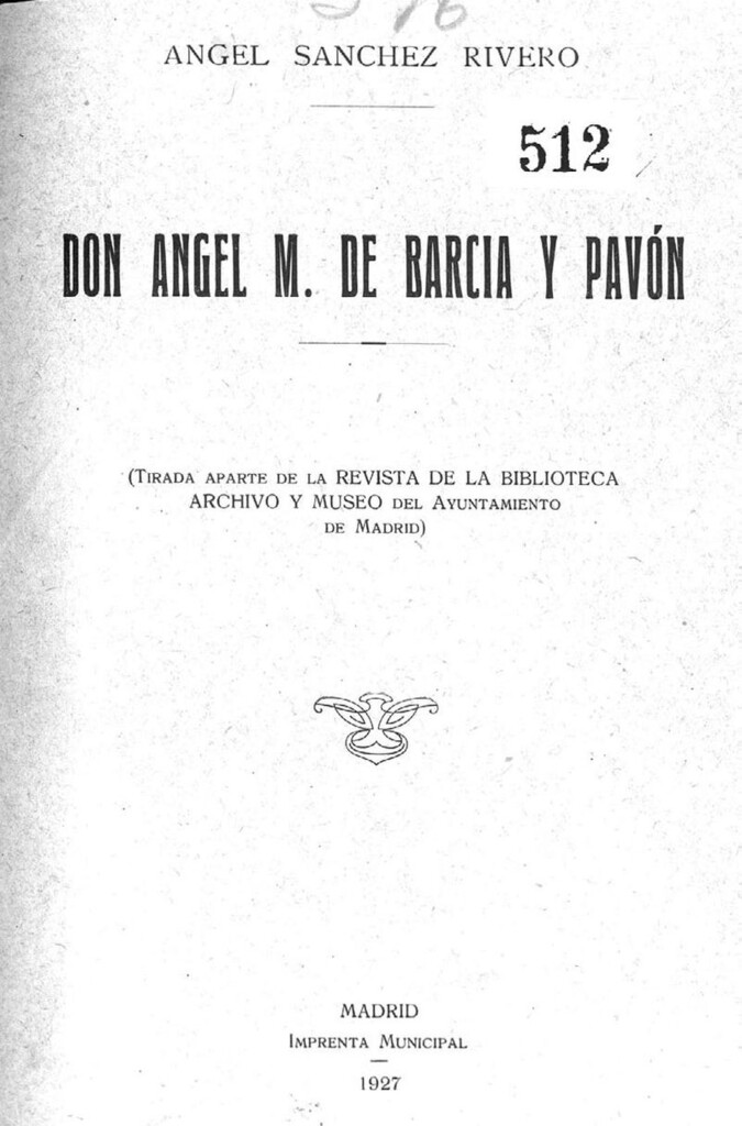 Miniatura de Don Angel M. de Barcia y Pavón
