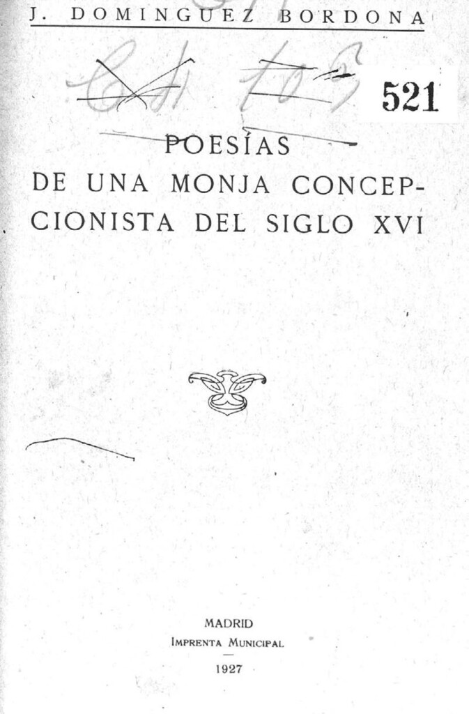 Miniatura de Poesías de una monja concepcionista del siglo XVI