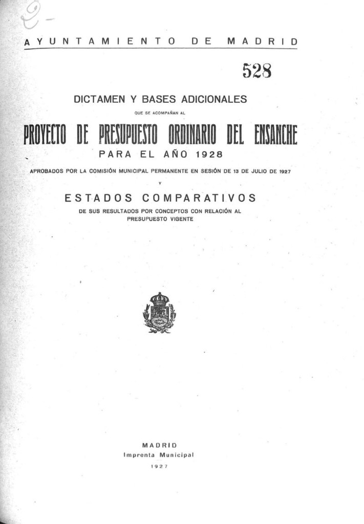 Miniatura de Dictamen y bases adicionales que se acompañan al proyecto de presupuesto ordinario del ensanche para el año 1928 [...]