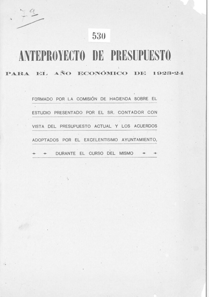 Miniatura de Anteproyecto de presupuesto para el año económico de 1923-24