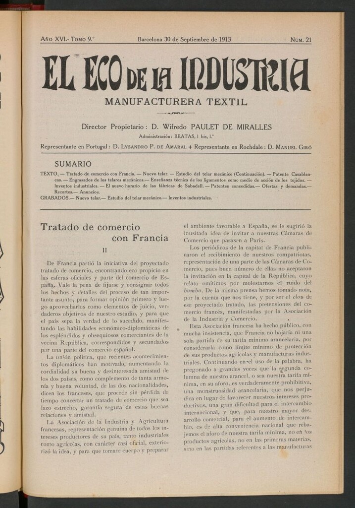 Miniatura de El Eco de la Industria del 30 de septiembre de 1913