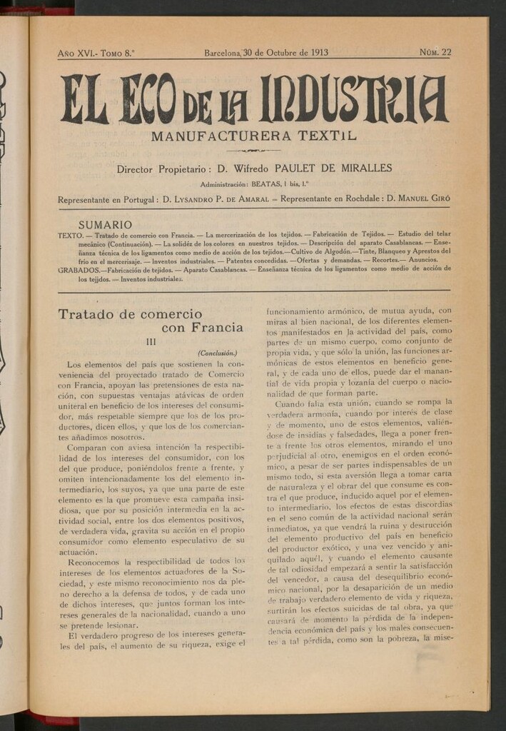 Miniatura de El Eco de la Industria del 30 de octubre de 1913