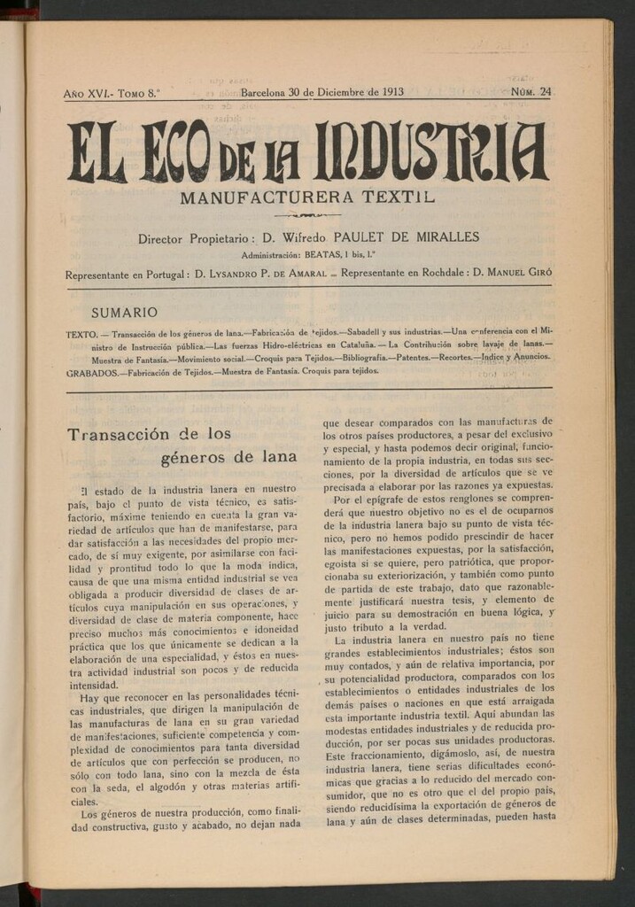 Miniatura de El Eco de la Industria del 30 de diciembre de 1913
