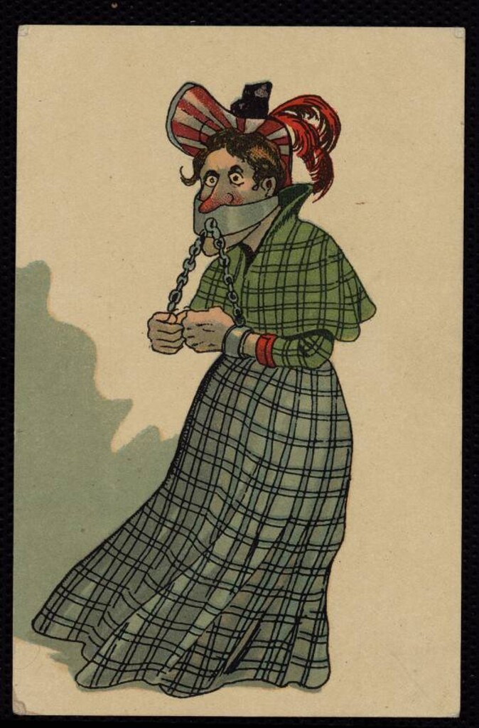 Miniatura de Caricatura de la mujer gesticulante y habladora