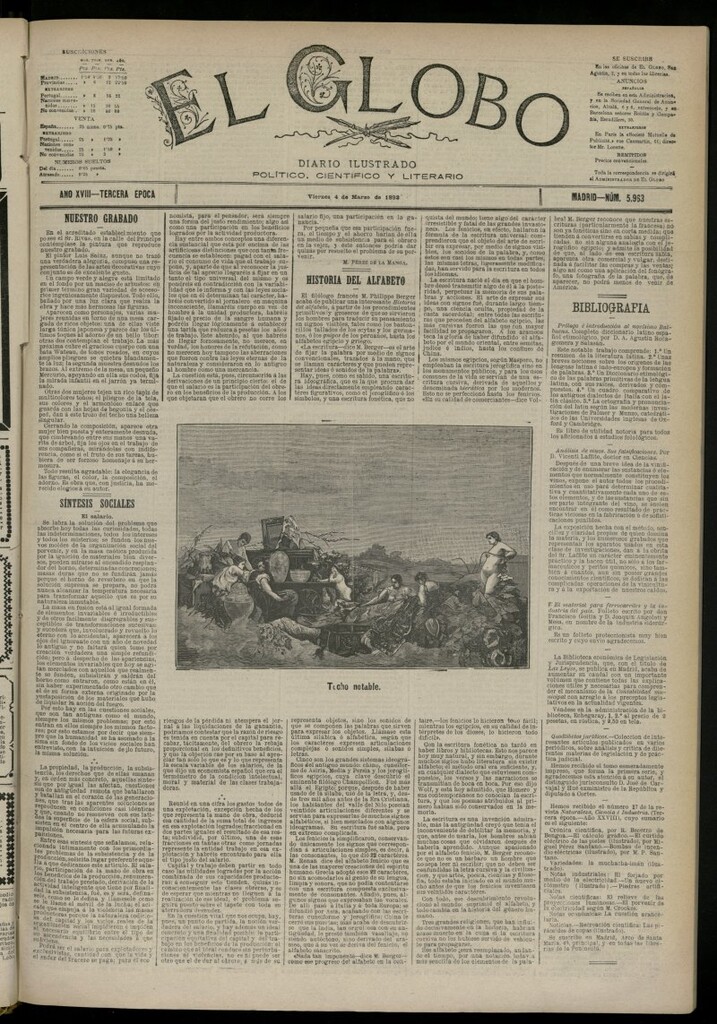 Miniatura de El Globo : diario ilustrado del 4 de marzo de 1892, nº 5963