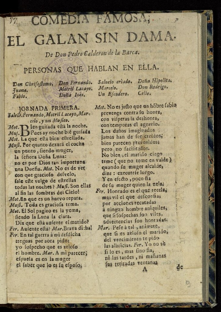 Miniatura de El galán sin dama