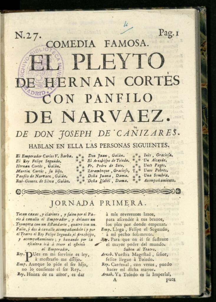 Miniatura de El pleito de Hernán Cortés con Pánfilo de Narváez