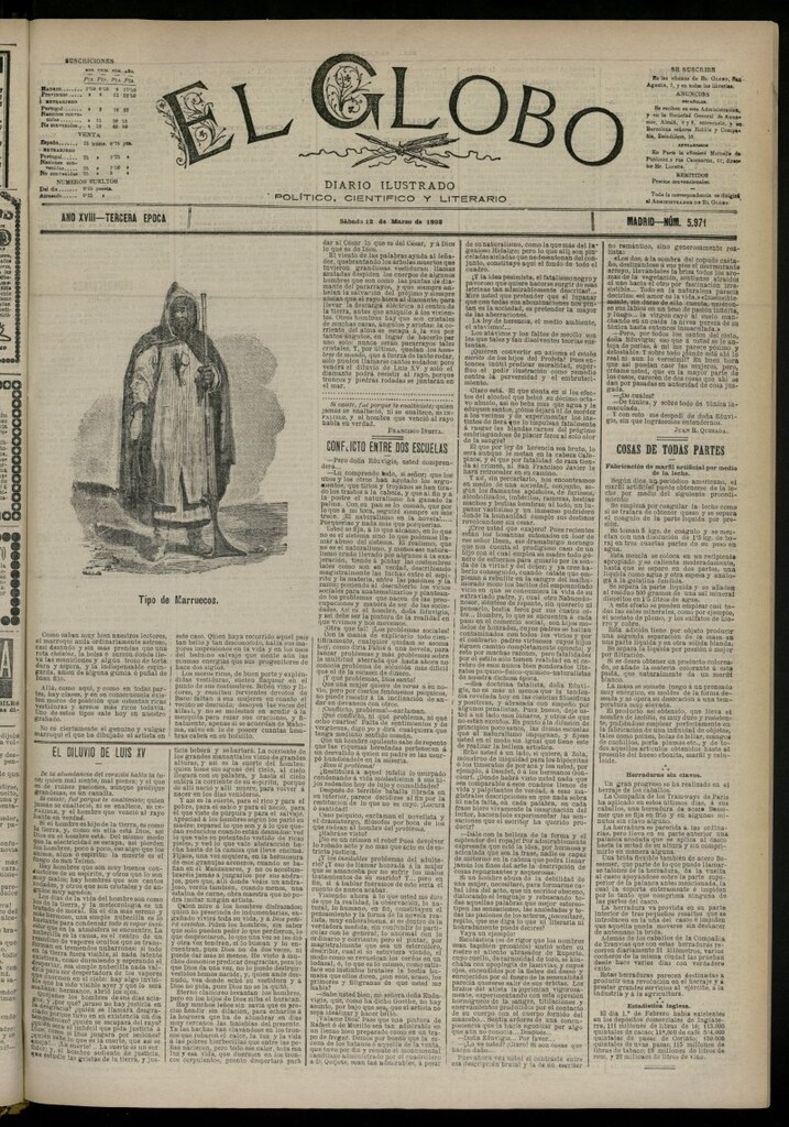 Miniatura de El Globo : diario ilustrado del 12 de marzo de 1892, nº 5971