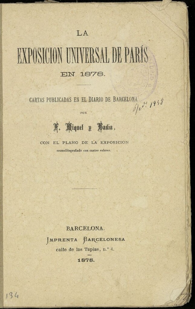 Miniatura de La Exposición Universal de París en 1878 : cartas publicadas en el Diario de Barcelona