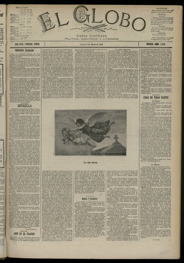 Miniatura de El Globo : diario ilustrado del 17 de marzo de 1892, nº 5976