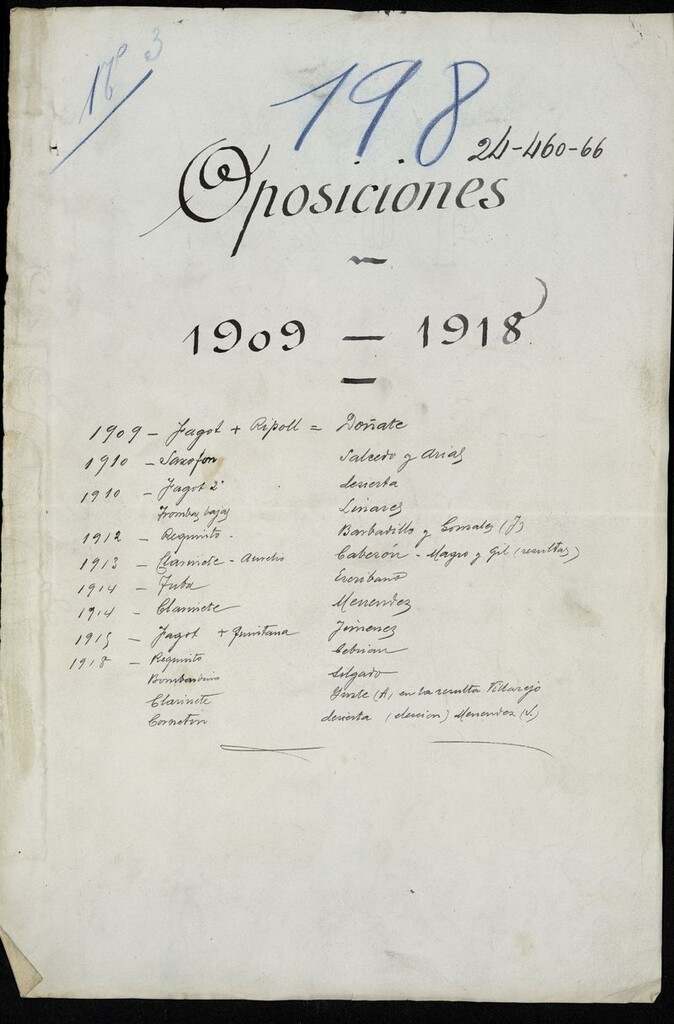 Miniatura de Oposiciones 1909-1918