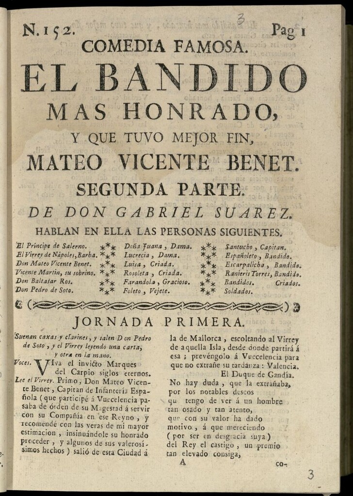 Miniatura de El bandido más honrado y que tuvo mejor fin, Mateo Vicente Benet. Segunda parte