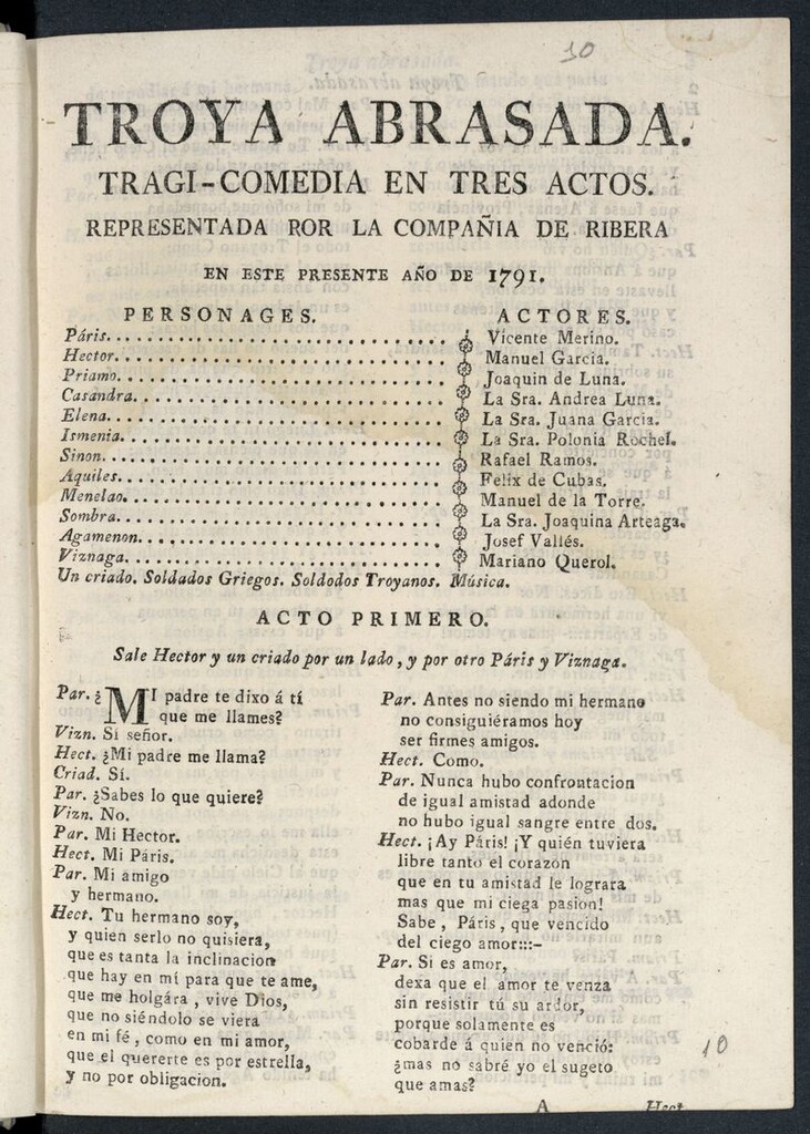 Miniatura de Troya abrasada