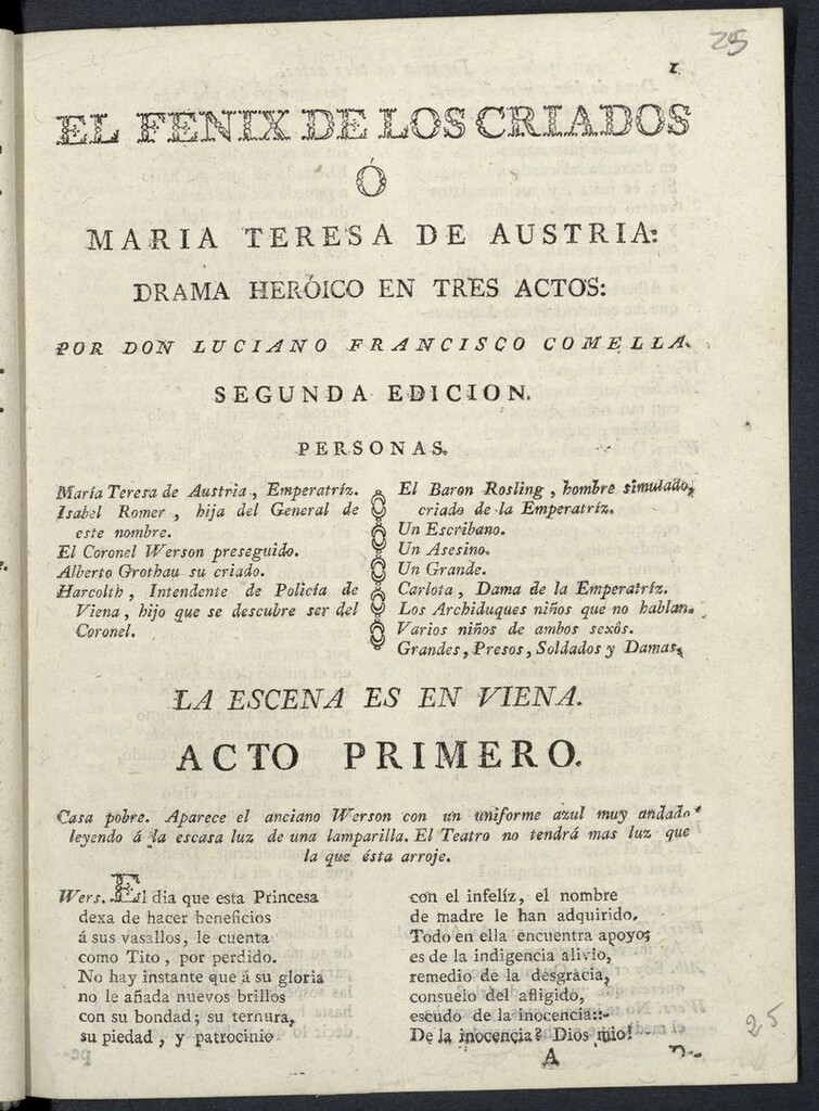 Miniatura de El fenix de los criados o María Teresa de Austria