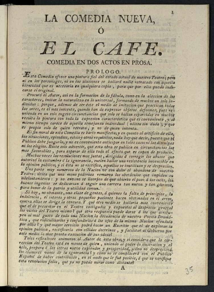Miniatura de La comedia nueva ó El café