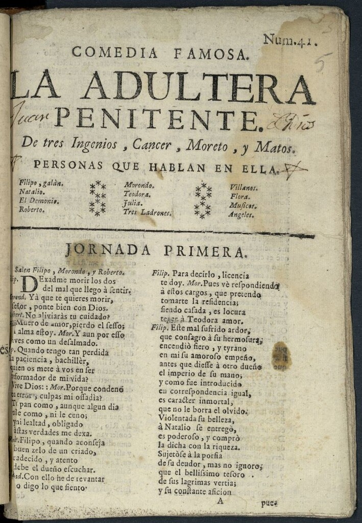 Miniatura de La adúltera penitente