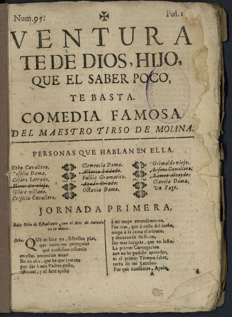Miniatura de Ventura te de Dios, hijo, que el saber poco, te basta