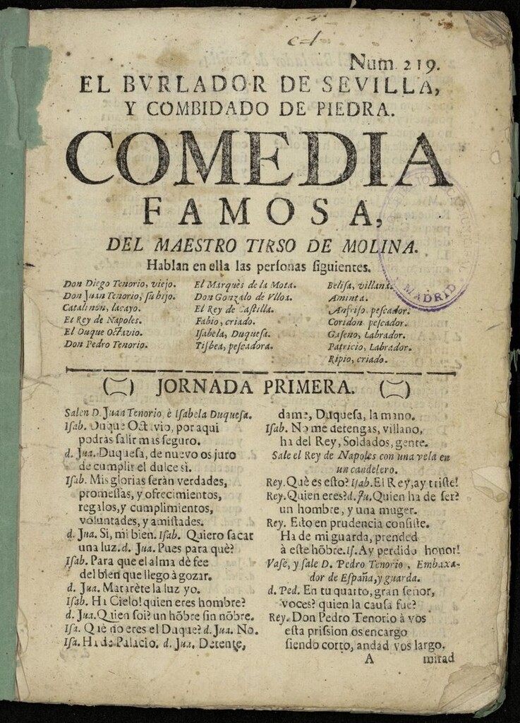 Miniatura de El burlador de Sevilla