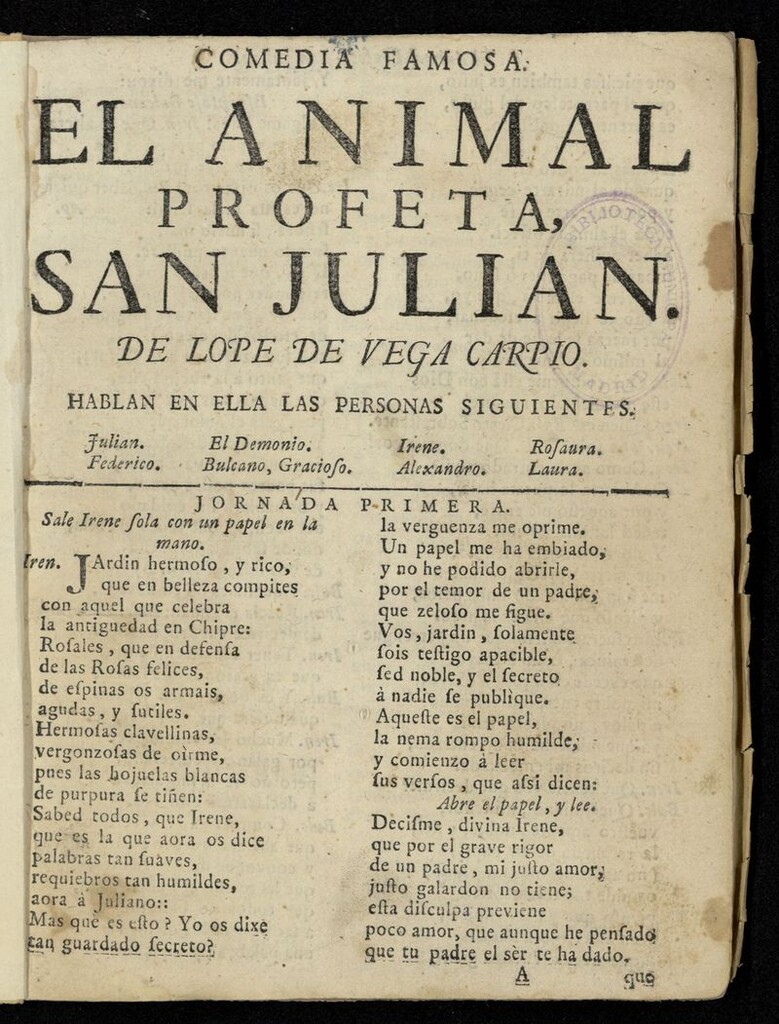 Miniatura de El animal profeta, San Julián