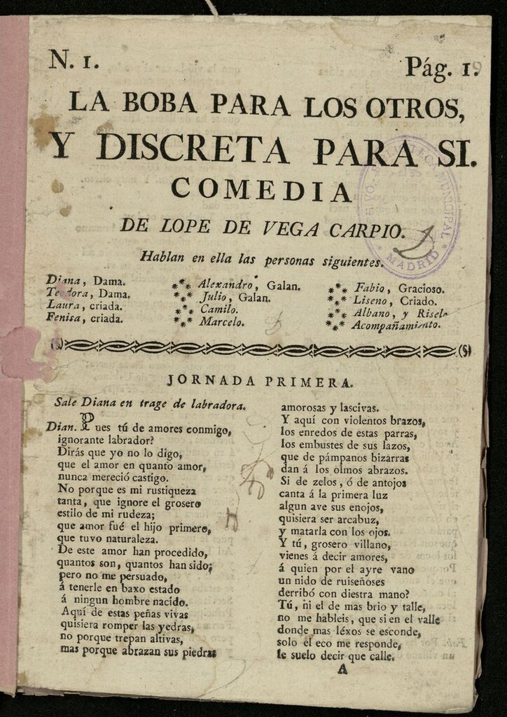 Miniatura de La boba para los otros y discreta para si...