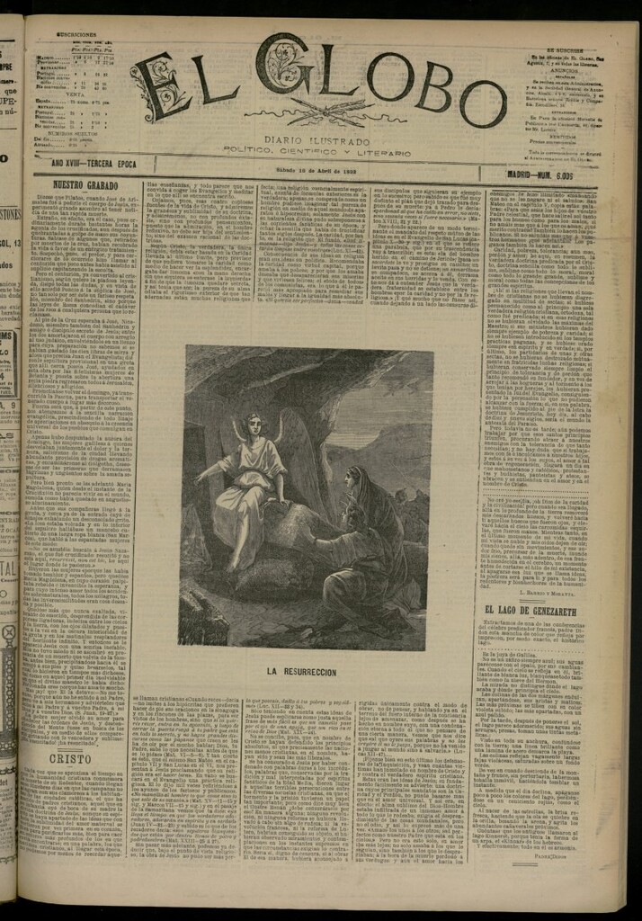 Miniatura de El Globo : diario ilustrado del 16 de abril de 1892, nº 6006
