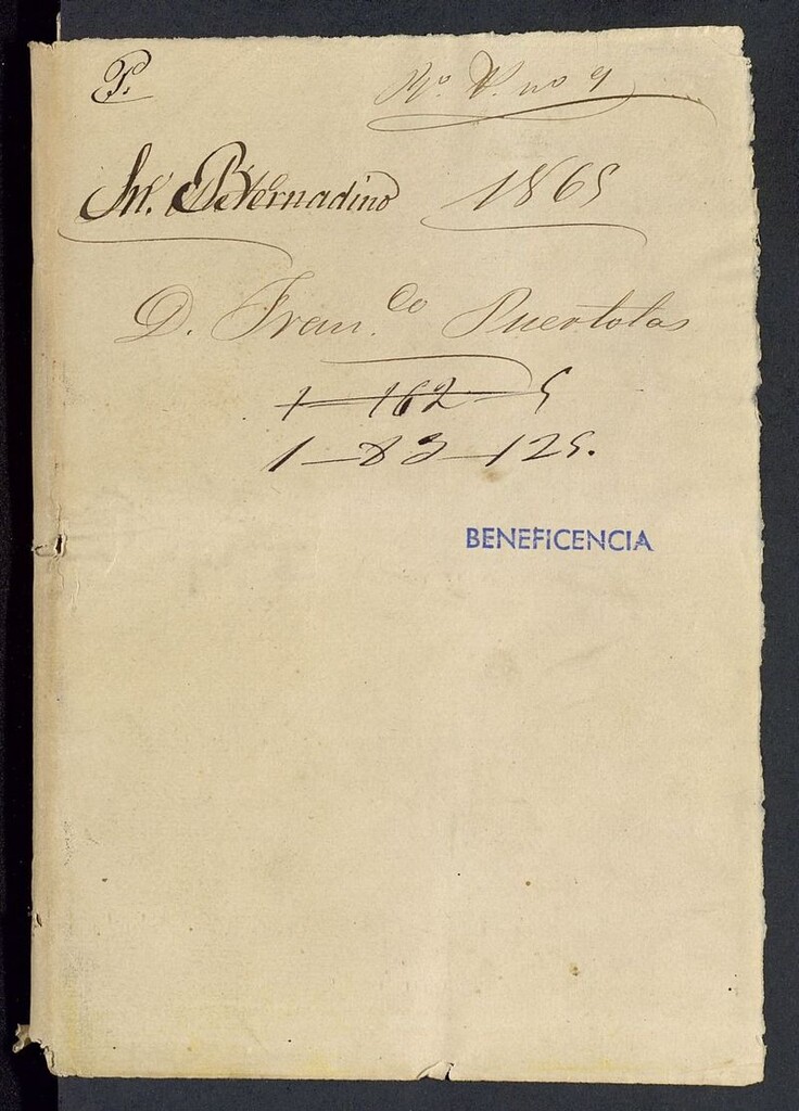Miniatura de San Bernardino 1865. D. Francisco Puértolas es separado de su cargo de comisario del Asilo de San Bernardino