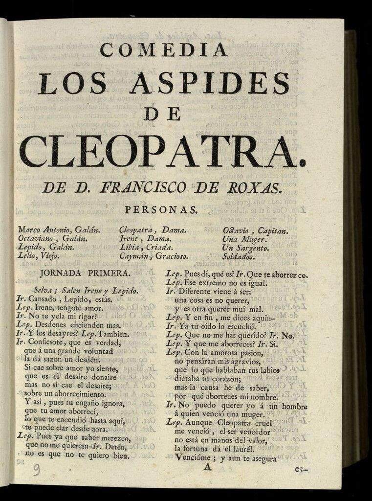 Miniatura de Los áspides de Cleopatra