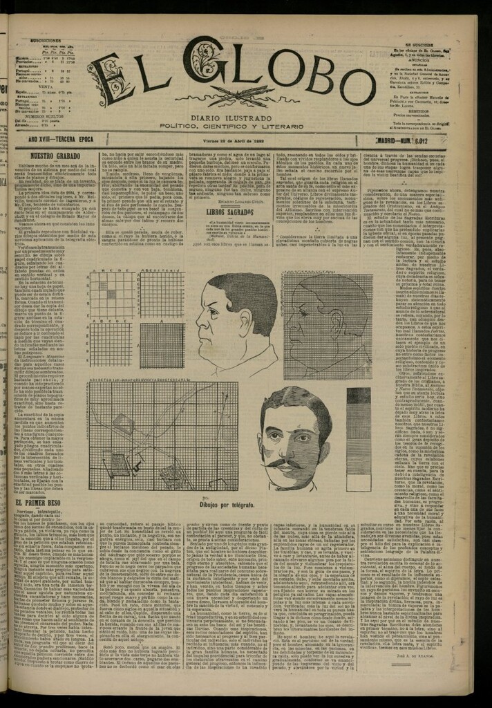 Miniatura de El Globo : diario ilustrado del 22 de abril de 1892, nº 6012